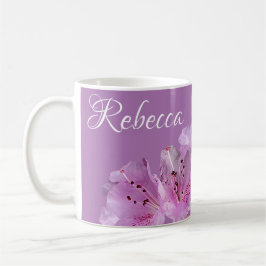  naam Rebecca floral paarse roze boho Koffiemok