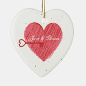 Naam Red Heart Boyfriend Vriendin Valentijnsdag Keramisch Ornament (Rechts)