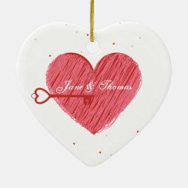 Naam Red Heart Boyfriend Vriendin Valentijnsdag Keramisch Ornament
