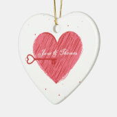 Naam Red Heart Boyfriend Vriendin Valentijnsdag Keramisch Ornament (Links)