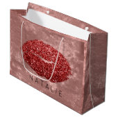 Naam Red Kiss Lips Glitter Roos Makeup Artist Groot Cadeauzakje (Voorkant Gekanteld)