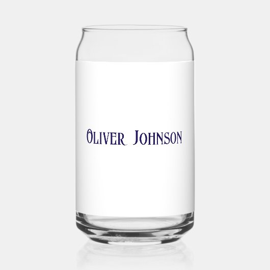 Naam, Red White Blue USA Stencil 16oz. Blikvorm Glas (Achterkant)