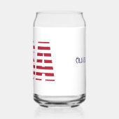 Naam, Red White Blue USA Stencil 16oz. Blikvorm Glas (Links)