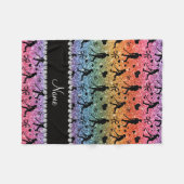 Naam regenbooglitter veld hockey hartsbuis fleece deken (Voorkant (Horizontaal))