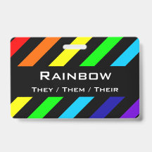 Naam regenboogstrips / Pronoun-badge