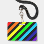 Naam regenboogstrips / Pronoun-badge Badge (Achterkant met koord)