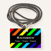 Naam regenboogstrips / Pronoun-badge Badge (Voorkant met draagriem)