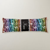 Naam regenboogymnastiek glitter zebra stripes lichaamskussen (Achterkant)