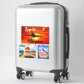 Naam Reis naar ...?! Reizen Vliegtuig & Auto Koffe Sticker (Koffer)