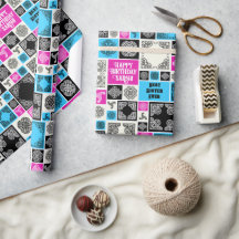 Naam & Relatie Verjaardag Magenta & Blauw toevoege