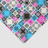 Naam & Relatie Verjaardag Magenta & Blauw toevoege Tissuepapier (Detail)