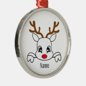 Naam Rendier Kerstversiering Metalen Ornament (Rechts)