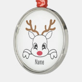 Naam Rendier Kerstversiering Metalen Ornament (Links)