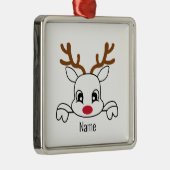 Naam Rendier Kerstversiering Metalen Ornament (Rechts)