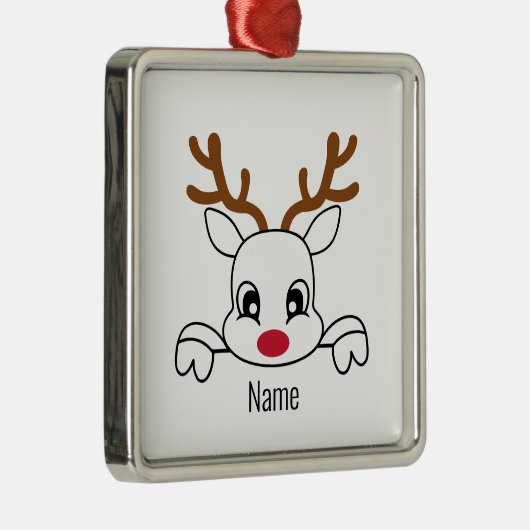 Naam Rendier Kerstversiering Metalen Ornament (Rechts)