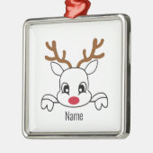 Naam Rendier Kerstversiering Metalen Ornament (Links)