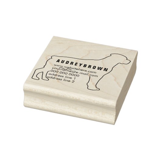 Naam retouradres Dog Rottweiler toevoegen Rubberstempel (Stempel)