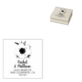 Naam Retouradres Floral Rubberstempel (Gestempeld)