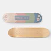 Naam retro Arch Pastel Daisy Persoonlijk Skateboard (Horizontaal)