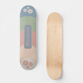 Naam retro Arch Pastel Daisy Persoonlijk Skateboard (Voorkant)