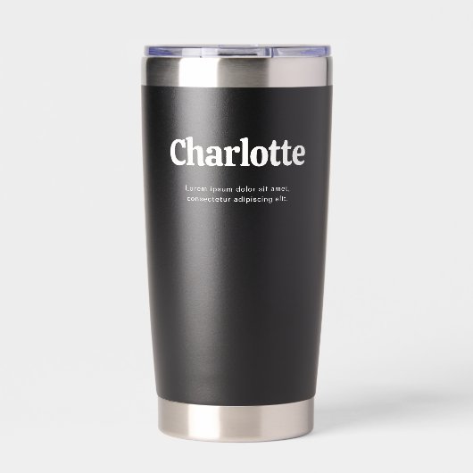 Naam Retro Bold Black Geïsoleerde Drinkbeker (Voorkant)