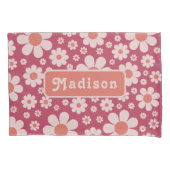 Naam Retro Daisy Pattern Kussensloop (Voorkant)