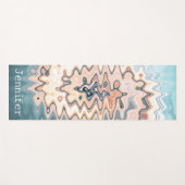 Naam Retro Liquid Swirl Pastel Pattern Boho Yogamat (Voorkant (horizontaal))