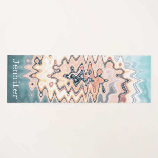 Naam Retro Liquid Swirl Pastel Pattern Boho Yogamat (Voorkant (horizontaal))