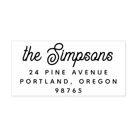 Naam Retro-script en eenvoudig retouradres Rubberstempel (Afrduk)