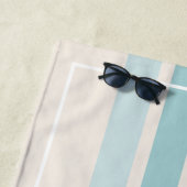 Naam Retro Stripes Red en Blue Monogram Strandlaken (In situ)