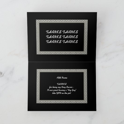 NAAM Ring Drager Checkerboard Wedding BEDANKT 1 (Binnen)