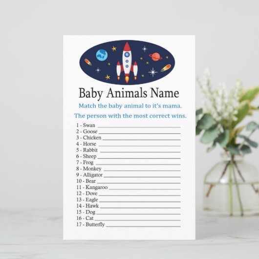 Naam Rocket Baby Animals (Staand voorkant)