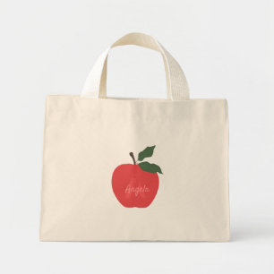 Naam rode appel aanpassen mini tote bag
