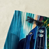 Naam, Rode & Blauwe Spier Auto's op Zand Strandlaken (In situ)