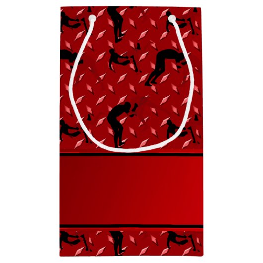 Naam rode diamantstaal bord worstelen klein cadeauzakje (Achterkant)