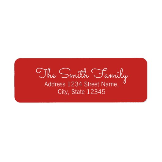 Naam rode en witte moderne kalligrafie etiket (Voorkant)