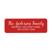 Naam rode en witte moderne kalligrafie etiket (Voorkant)