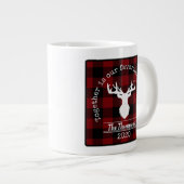 Naam rode en zwarte buffelplaat grote koffiekop (Voorkant rechts)