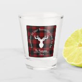 Naam rode en zwarte buffelplaat shot glas (Voorkant)