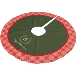 Naam rode groene speldenmonogram kerstboom rok