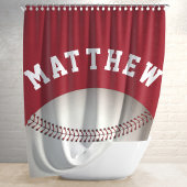 Naam rode honkbalspeler douchegordijn