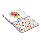 Naam, Rode klaprozen, Zomer Wildbloemen Spiraal Notitieboek (Rechterzijde)