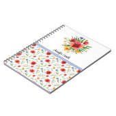 Naam, Rode klaprozen, Zomer Wildbloemen Spiraal Notitieboek (Linkerzijde)