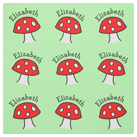 Naam rode paddenstoel stof (Swatch)