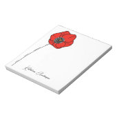 Naam Rode papaver monogram Notitieblok (Linkerzijde)