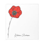 Naam Rode papaver monogram Notitieblok (Voorkant)