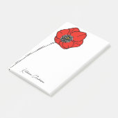 Naam Rode papaver monogram Post-it® Notes (Schuin)