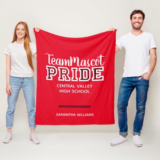 Naam Rode School Pride Mascot Fleece Deken (In situ)