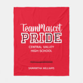 Naam Rode School Pride Mascot Fleece Deken (Voorkant)