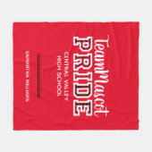 Naam Rode School Pride Mascot Fleece Deken (Voorkant (Horizontaal))